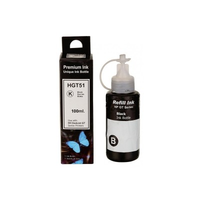 Bouteille D'Encre Adaptable Hp Hgt51 - 90 Ml - Noir