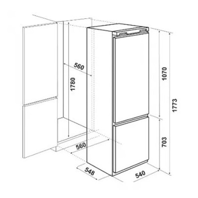 Réfrigérateur Encastrable Combiné Focus Line Filo3200 Nofrost - Blanc